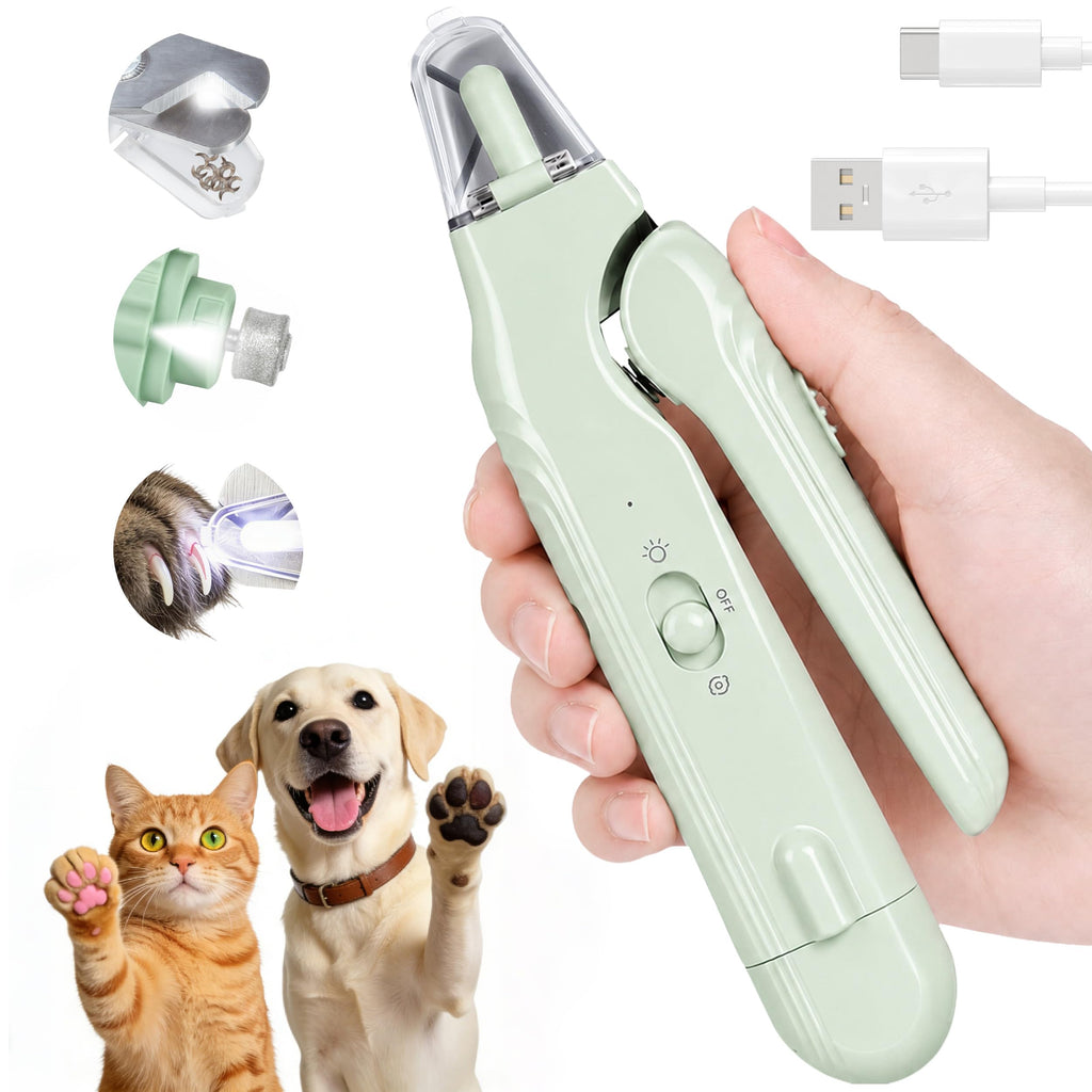 2-in-1 Electric Pet Nail Grinder & Clipper with LED Light