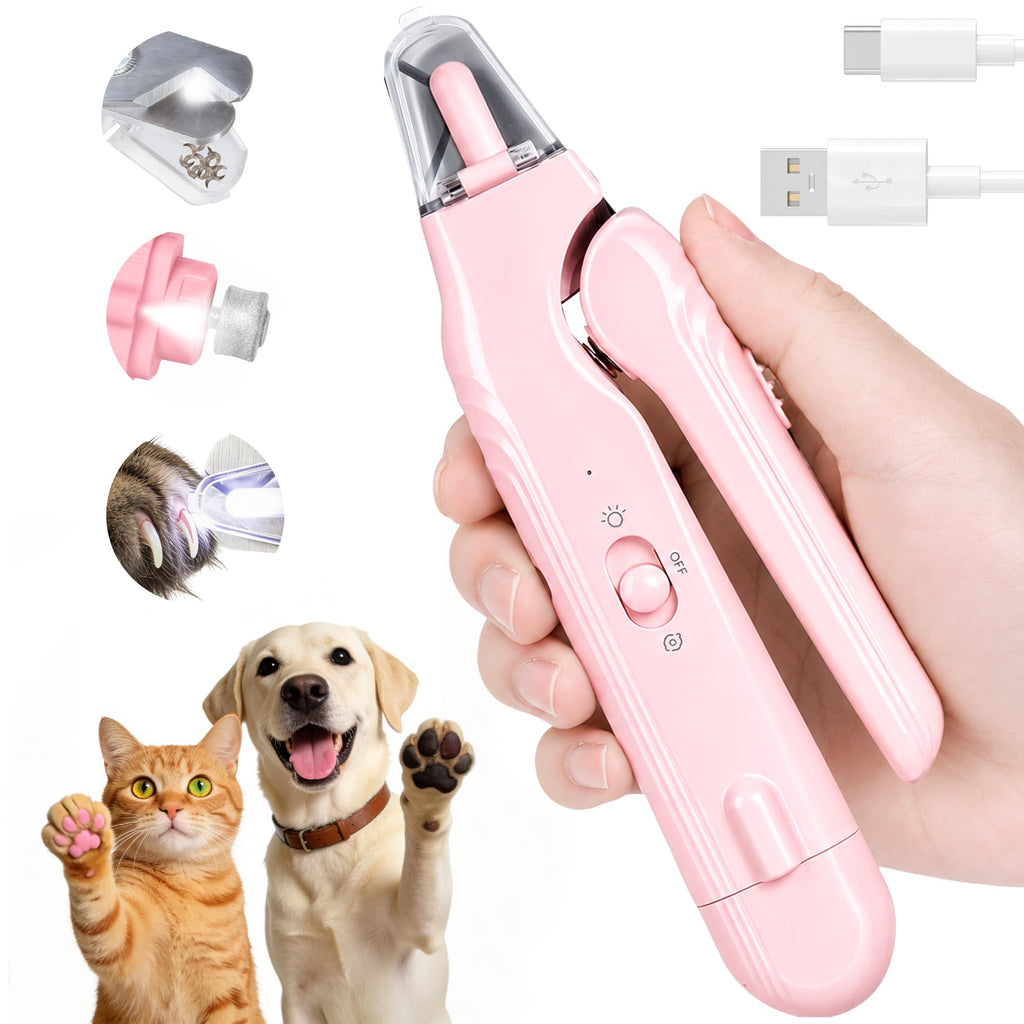 2-in-1 Electric Pet Nail Grinder & Clipper with LED Light
