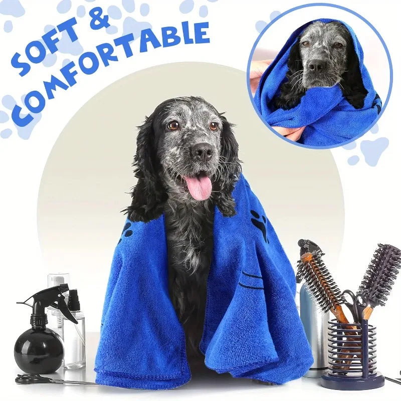 Quick-Dry Microfiber Dog Towel - Paw Print