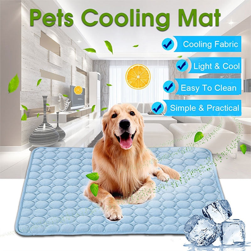 Cooling Ice Silk Pet Mat – Summer Self-Cooling Pad for Dogs & Cats