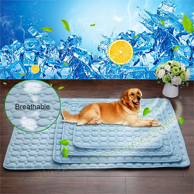 Cooling Ice Silk Pet Mat – Summer Self-Cooling Pad for Dogs & Cats