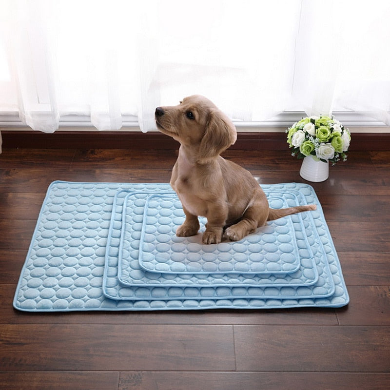 Cooling Ice Silk Pet Mat – Summer Self-Cooling Pad for Dogs & Cats