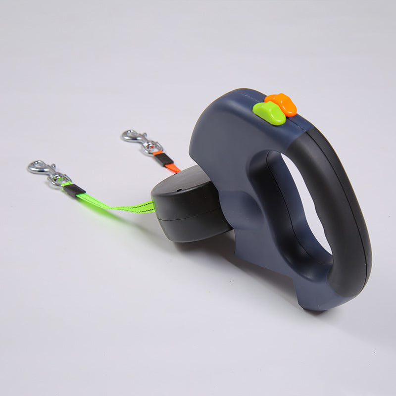 No-Tangle Double Dog Leash with LED Light