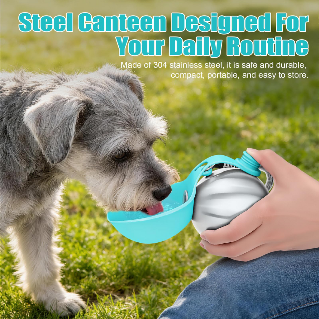 Portable Dog Water Bottle with Bowl