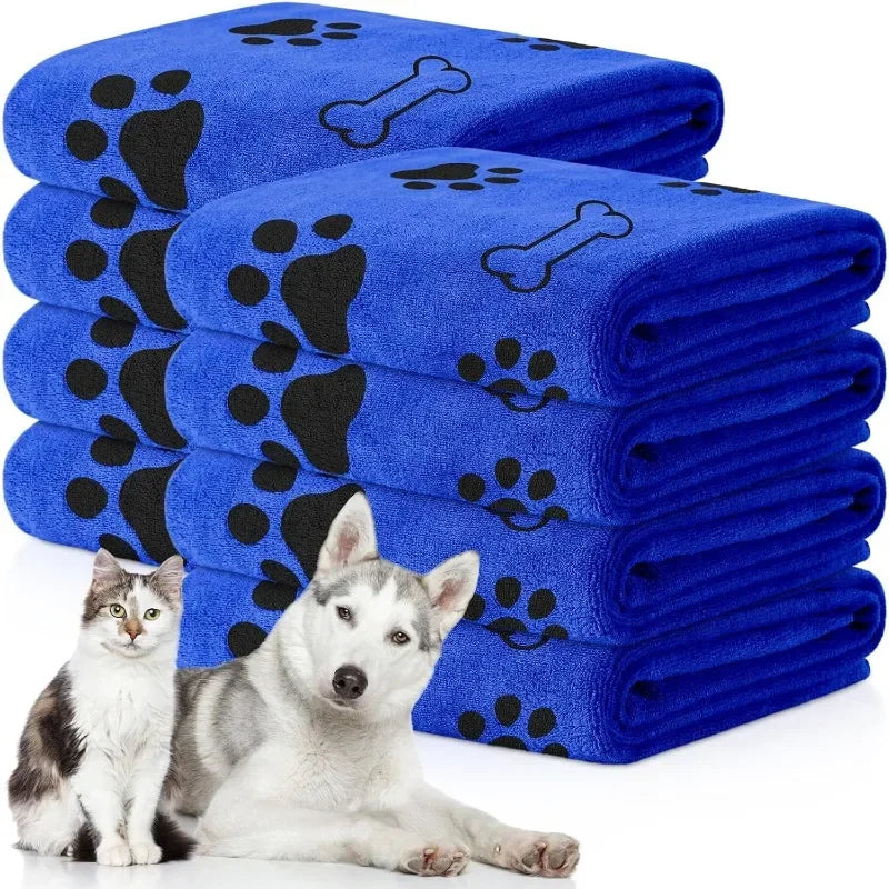Quick-Dry Microfiber Dog Towel - Paw Print
