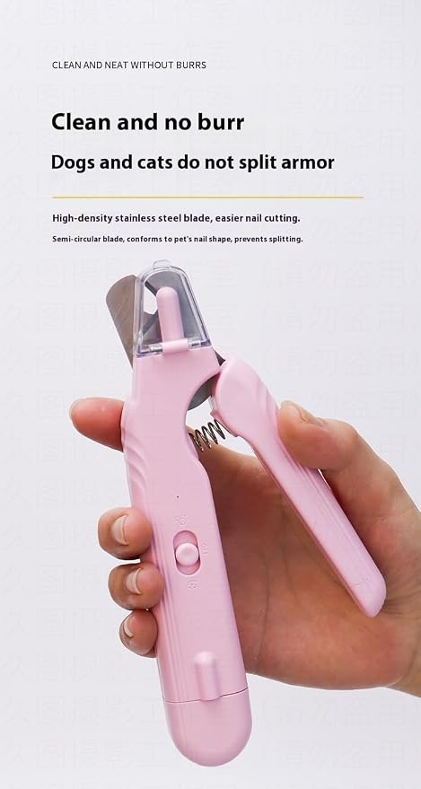 2-in-1 Electric Pet Nail Grinder & Clipper with LED Light