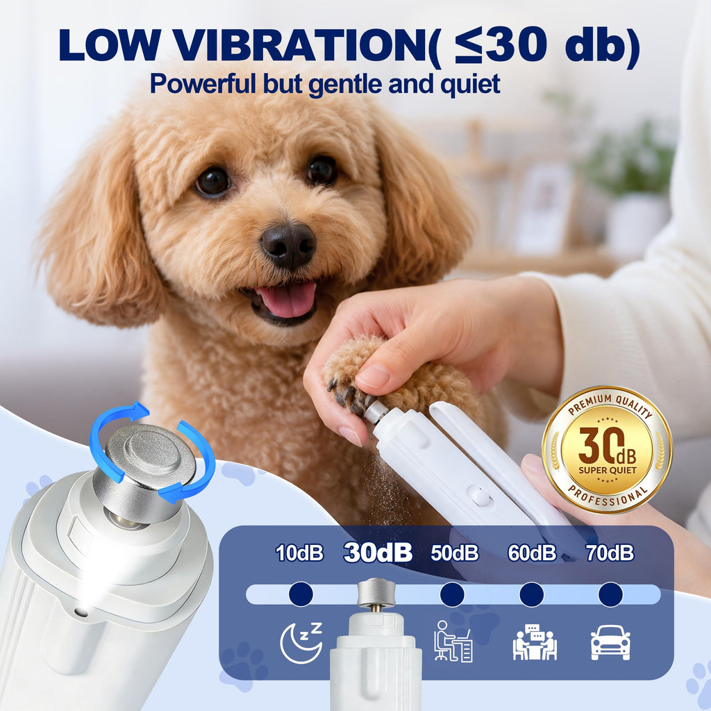 2-in-1 Electric Pet Nail Grinder & Clipper with LED Light