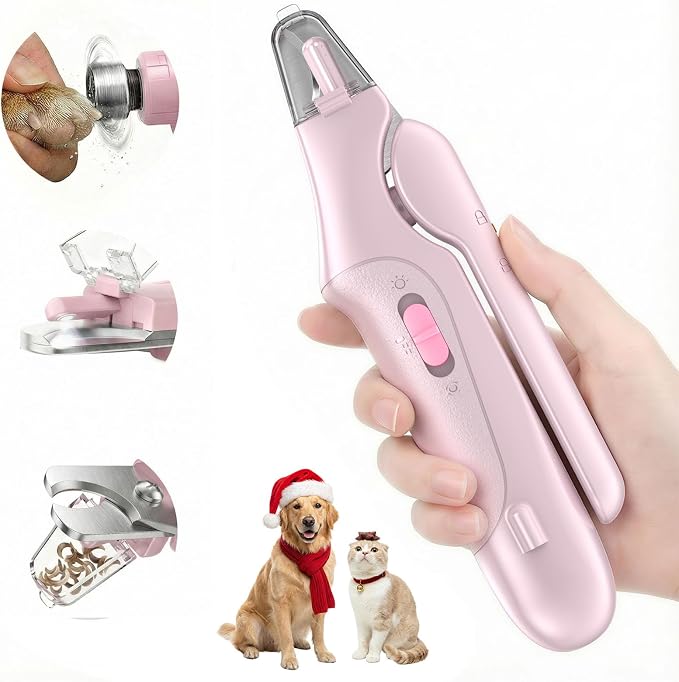 2-in-1 Electric Pet Nail Grinder & Clipper with LED Light