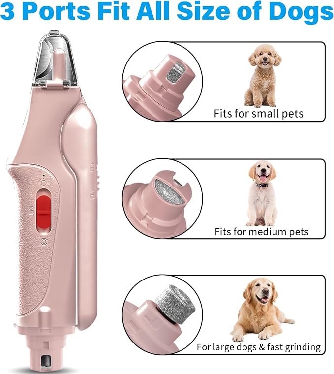 2-in-1 Electric Pet Nail Grinder & Clipper with LED Light
