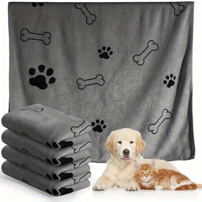 Quick-Dry Microfiber Dog Towel - Paw Print